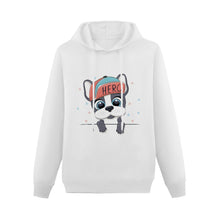 Load image into Gallery viewer, Mama&#39;s Hero Boston Terrier Women&#39;s Cotton Fleece Hoodie Sweatshirt-Apparel-Apparel, Boston Terrier, Hoodie, Sweatshirt-White-XS-3