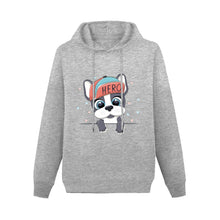 Load image into Gallery viewer, Mama&#39;s Hero Boston Terrier Women&#39;s Cotton Fleece Hoodie Sweatshirt-Apparel-Apparel, Boston Terrier, Hoodie, Sweatshirt-Gray-XS-4