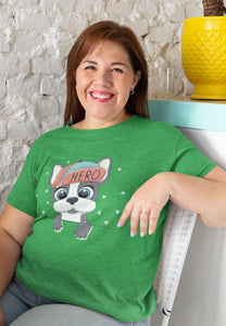 Mama's Hero Boston Terrier Women's Cotton T-Shirts - 5 Colors-Apparel-Apparel, Boston Terrier, Shirt, T Shirt-Green-Small-5