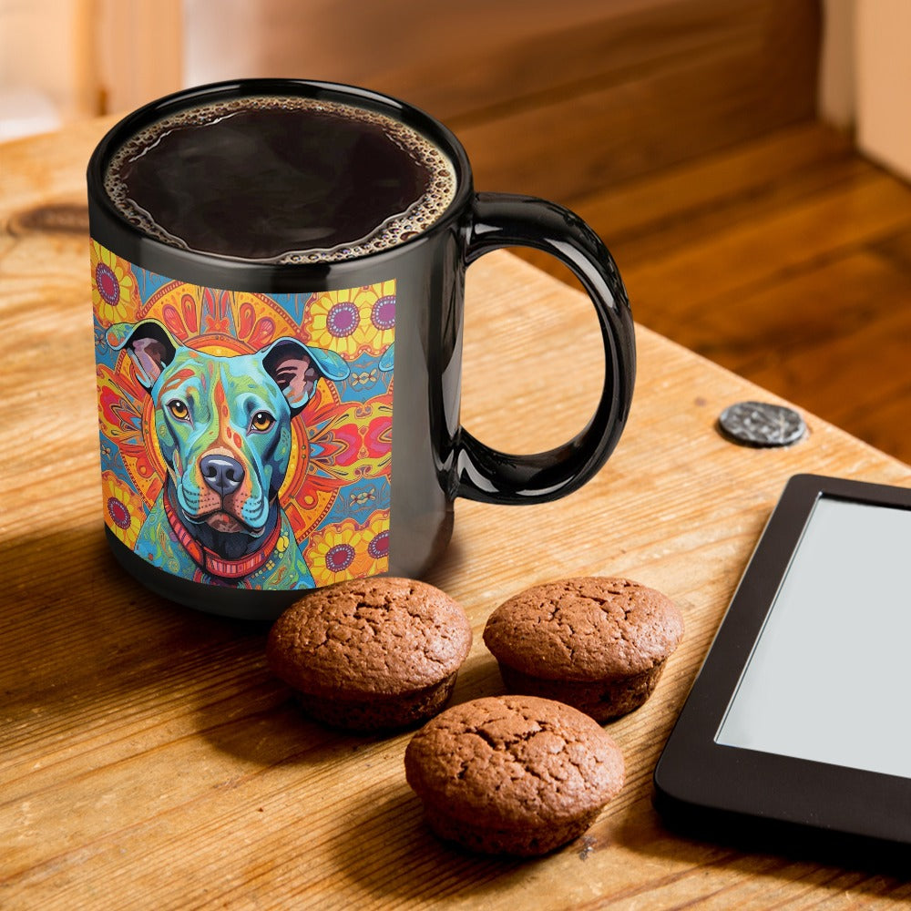 Mandala Majesty Pit Bull Coffee Mug-ONE SIZE-Black-1