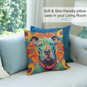 Mandala Majesty Pit Bull Plush Pillow Case-Cushion Cover-Dog Dad Gifts, Dog Mom Gifts, Home Decor, Pillows, Pit Bull-7