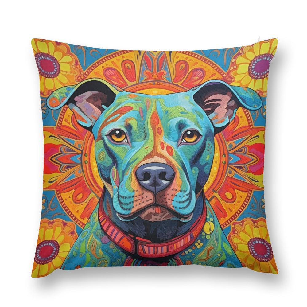 Mandala Majesty Pit Bull Plush Pillow Case