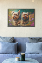 Load image into Gallery viewer, Meadow Merriment Yorkies Wall Art Poster-Art-Dog Art, Home Decor, Poster, Yorkshire Terrier-7