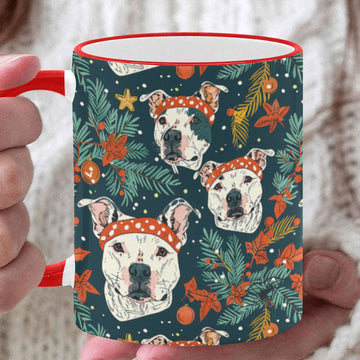 Merry And Bright White Pit Bull Christmas Coffee Mug White2 One Size 360x