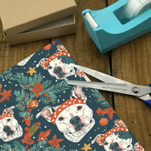 Load image into Gallery viewer, Merry and Bright White Pit Bull Christmas Gift Wrapping Paper - 2 Rolls-Christmas Ornament-Christmas,Pit Bull,Wrapping Paper-2