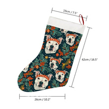 Load image into Gallery viewer, Merry and Bright White Pit Bull Christmas Stocking-Christmas Ornament-Christmas, Home Decor, Pit Bull-26X42CM-White-4