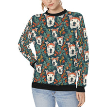 Load image into Gallery viewer, Merry and Bright White Pit Bull Christmas Sweatshirt for Women-Apparel-Apparel, Christmas, Dog Mom Gifts, Pit Bull, Sweatshirt-S-1