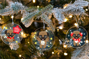 Merry Apricot Pug Christmas Tree Ornaments-Christmas Ornament-Christmas, Pug-9