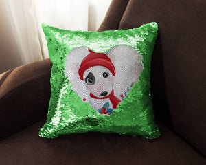 Merry Basset Hound Christmas Sequinned Pillowcases - 10 Colors-Home Decor-Basset Hound, Christmas, Home Decor, Pillows-11