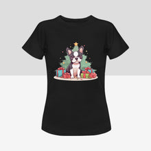 Load image into Gallery viewer, Merry Boston Terrier Christmas Women&#39;s Cotton T-Shirts-Apparel-Apparel, Boston Terrier, Shirt, T Shirt-7