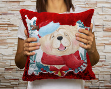 Load image into Gallery viewer, Merry Chow Chow Christmas Sequinned Pillowcases - 10 Colors-Home Decor-Chow Chow, Christmas, Home Decor, Pillows-Red-Only Pillowcase-3
