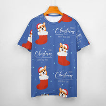 Load image into Gallery viewer, Merry Christmas and Happy New Year Corgis All Over Print Women&#39;s Cotton T-Shirt - 4 Colors-Apparel-Apparel, Christmas, Corgi, Shirt, T Shirt-11