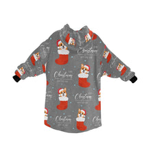 Load image into Gallery viewer, Merry Christmas and Happy New Year Corgis Blanket Hoodie for Women - 4 Colors-Blanket-Apparel, Blankets, Corgi, Hoodie-16