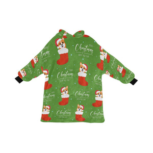 Merry Christmas and Happy New Year Corgis Blanket Hoodie for Women - 4 Colors-Blanket-Apparel, Blankets, Corgi, Hoodie-9