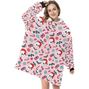 Merry Christmas Bichon Frise Blanket Hoodie for Women-Blanket-Apparel, Bichon Frise, Blanket Hoodie, Blankets-6