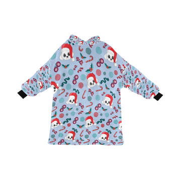 Merry Christmas Bichon Frise Blanket Hoodie for Women-Blanket-Apparel, Bichon Frise, Blanket Hoodie, Blankets-LightSteelBlue-ONE SIZE-9
