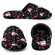 Merry Christmas Bichon Frise Women's Cotton Mop Slippers-Cushion Cover-Bichon Frise, Dog Mom Gifts, Slippers-5