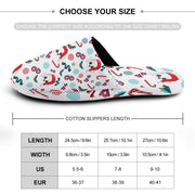 Merry Christmas Bichon Frise Women's Cotton Mop Slippers-Cushion Cover-Bichon Frise, Dog Mom Gifts, Slippers-36-37_（5.5-6）-White-1