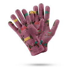 Load image into Gallery viewer, Merry Christmas Chocolate Dachshunds Love Touch Screen Gloves - 4 Colors-Accessories-Accessories, Dog Dad Gifts, Dog Mom Gifts, Gloves-Rose gold-3