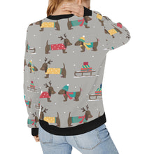 Load image into Gallery viewer, Merry Christmas Chocolate Dachshunds Women&#39;s Sweatshirt-Apparel-Apparel, Dachshund, Sweatshirt-15