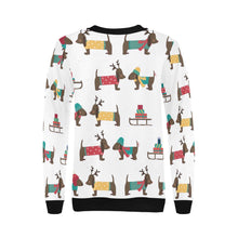 Load image into Gallery viewer, Merry Christmas Chocolate Dachshunds Women&#39;s Sweatshirt-Apparel-Apparel, Dachshund, Sweatshirt-9
