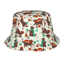 Load image into Gallery viewer, Merry Christmas Chocolate Labrador Bucket Hat-Hats &amp; Caps-Accessories,Chocolate Labrador,Dog Dad Gifts,Dog Mom Gifts,Hats-Ivory White-One Size-33