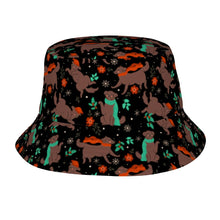 Load image into Gallery viewer, Merry Christmas Chocolate Labrador Bucket Hat-Hats &amp; Caps-Accessories,Chocolate Labrador,Dog Dad Gifts,Dog Mom Gifts,Hats-Midnight Black-One Size-1