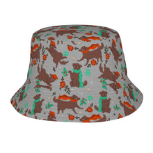 Load image into Gallery viewer, Merry Christmas Chocolate Labrador Bucket Hat-Hats &amp; Caps-Accessories,Chocolate Labrador,Dog Dad Gifts,Dog Mom Gifts,Hats-Parisian Gray-One Size-49