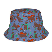 Load image into Gallery viewer, Merry Christmas Chocolate Labrador Bucket Hat-Hats &amp; Caps-Accessories,Chocolate Labrador,Dog Dad Gifts,Dog Mom Gifts,Hats-Slate Blue-One Size-41