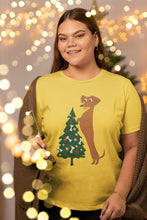 Load image into Gallery viewer, Merry Christmas Dachshunds Women&#39;s Cotton T-Shirts - 3 Designs - 5 Colors-Apparel-Apparel, Christmas, Dachshund, Shirt, T Shirt-19
