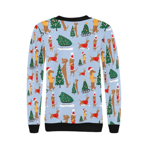 Merry Christmas Dachshunds Women's Sweatshirt-Apparel-Apparel, Dachshund, Sweatshirt-17