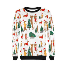 Load image into Gallery viewer, Merry Christmas Dachshunds Women&#39;s Sweatshirt-Apparel-Apparel, Dachshund, Sweatshirt-2