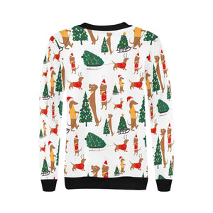 Merry Christmas Dachshunds Women's Sweatshirt-Apparel-Apparel, Dachshund, Sweatshirt-7