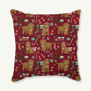 Image of a Doodle Christmas Cushion Cover in Merry Christmas Doodle and Christmas ornaments design