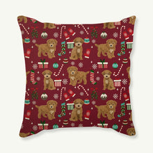 Load image into Gallery viewer, Image of a super cute Doodle Cushion Cover in Merry Christmas Doodle and Christmas ornaments design