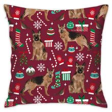 Load image into Gallery viewer, Merry Christmas German Shepherd Cushion Covers-Home Decor-Cushion Cover, Dogs, German Shepherd, Home Decor-2