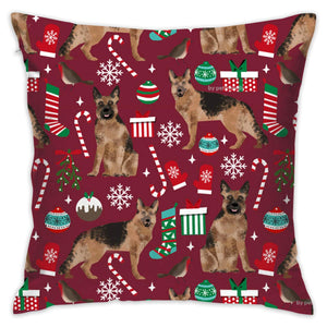 Merry Christmas German Shepherd Cushion Covers-Home Decor-Cushion Cover, Dogs, German Shepherd, Home Decor-9