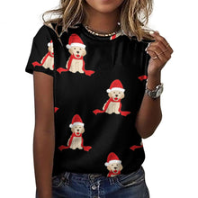 Load image into Gallery viewer, Merry Christmas Labrador Love All Over Print Women&#39;s Cotton T-Shirt - 4 Colors-Apparel-Apparel, Christmas, Labrador, Shirt, T Shirt-10