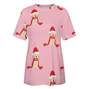 Merry Christmas Labrador Love All Over Print Women's Cotton T-Shirt - 4 Colors-Apparel-Apparel, Christmas, Labrador, Shirt, T Shirt-12