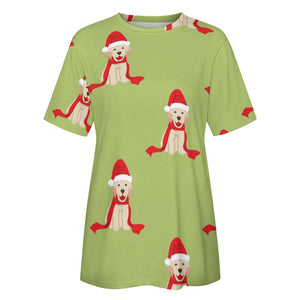 Merry Christmas Labrador Love All Over Print Women's Cotton T-Shirt - 4 Colors-Apparel-Apparel, Christmas, Labrador, Shirt, T Shirt-16