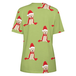 Merry Christmas Labrador Love All Over Print Women's Cotton T-Shirt - 4 Colors-Apparel-Apparel, Christmas, Labrador, Shirt, T Shirt-17