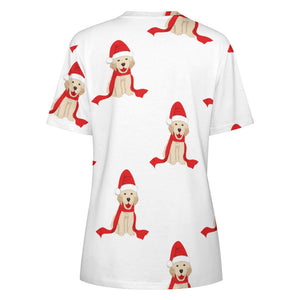 Merry Christmas Labrador Love All Over Print Women's Cotton T-Shirt - 4 Colors-Apparel-Apparel, Christmas, Labrador, Shirt, T Shirt-2