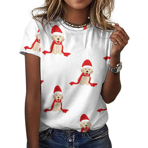 Merry Christmas Labrador Love All Over Print Women's Cotton T-Shirt - 4 Colors-Apparel-Apparel, Christmas, Labrador, Shirt, T Shirt-3