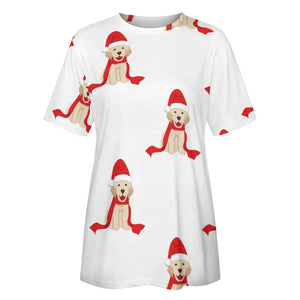 Merry Christmas Labrador Love All Over Print Women's Cotton T-Shirt - 4 Colors-Apparel-Apparel, Christmas, Labrador, Shirt, T Shirt-4