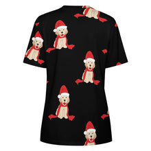 Load image into Gallery viewer, Merry Christmas Labrador Love All Over Print Women&#39;s Cotton T-Shirt - 4 Colors-Apparel-Apparel, Christmas, Labrador, Shirt, T Shirt-6