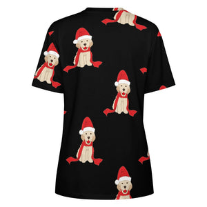 Merry Christmas Labrador Love All Over Print Women's Cotton T-Shirt - 4 Colors-Apparel-Apparel, Christmas, Labrador, Shirt, T Shirt-6