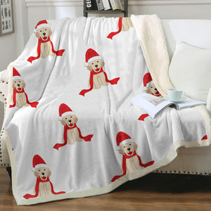 Merry Christmas Labrador Love Soft Warm Fleece Blanket - 4 Colors-Blanket-Blankets, Home Decor, Labrador-14