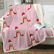 Load image into Gallery viewer, Merry Christmas Labrador Love Soft Warm Fleece Blanket - 4 Colors-Blanket-Blankets, Home Decor, Labrador-15