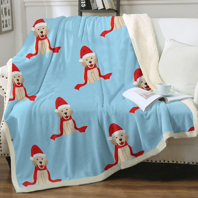 Merry Christmas Labrador Love Soft Warm Fleece Blanket - 4 Colors-Blanket-Blankets, Home Decor, Labrador-Sky Blue-Small-1