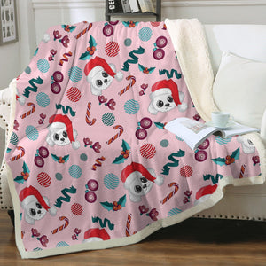 Merry Christmas Maltese Love Soft Warm Fleece Blanket - 4 Colors-Blanket-Blankets, Home Decor, Maltese-15